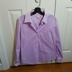 Calvin Klein Sz L button down lavender blouse