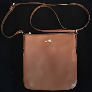 Coach Brown Textured Leather Crossbody Purse
