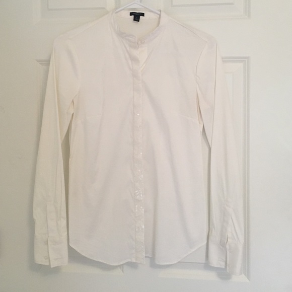 Ann Taylor mock neck button down