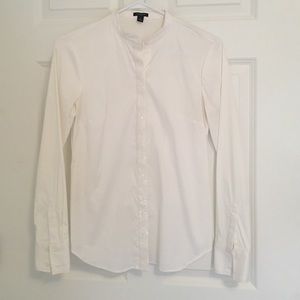 Ann Taylor mock neck button down