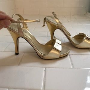 Charles David gold bow sandals