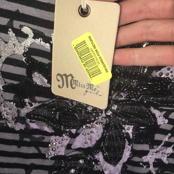 miss me striped floral long sleeve shirt - Picture 2 of 3