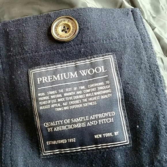 HP! Abercrombie navy wool peacoat w/ FREE socks - Picture 4 of 4