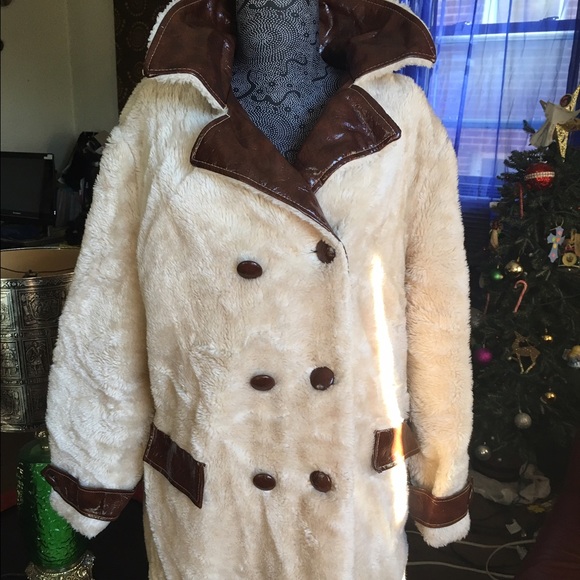 Vintage Faux Fur/leather Peacoat 1970s