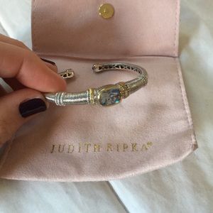 Authentic Judith Ripka blue topaz cuff
