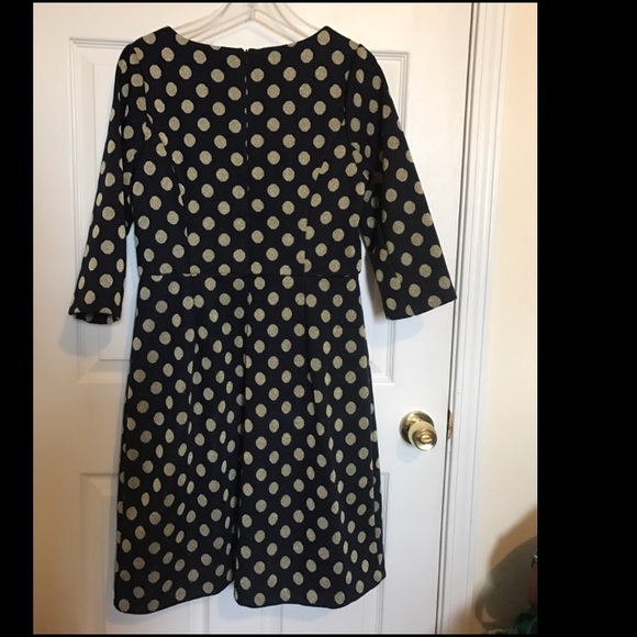NWOT Boden Gold Polka Dots Midi Dress - Picture 4 of 5