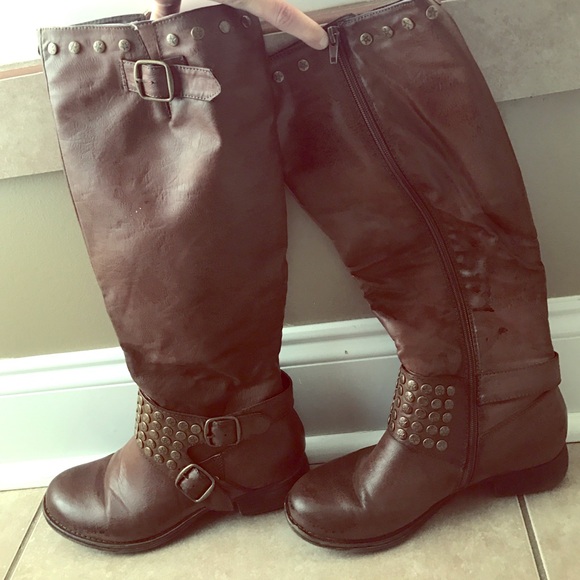Brown riding boots