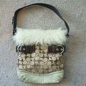 Fuzzy coach purse