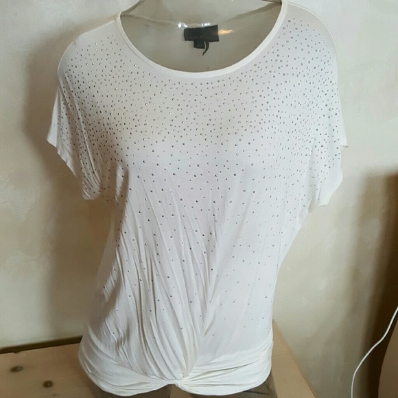 Donated white embellished w/silver top. M - Picture 1 of 4