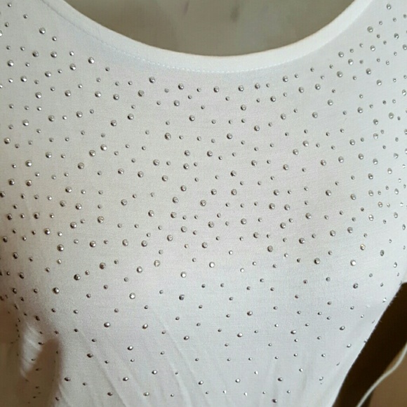 Donated white embellished w/silver top. M - Picture 2 of 4