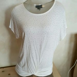 Donated white embellished w/silver top. M