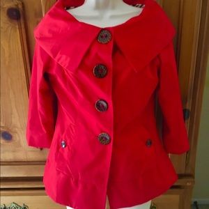 Beautiful, stylish, chic red peacoat jacket!