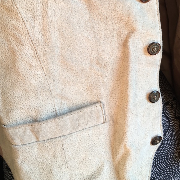 Vintage unisex grey suede vest - Picture 4 of 4