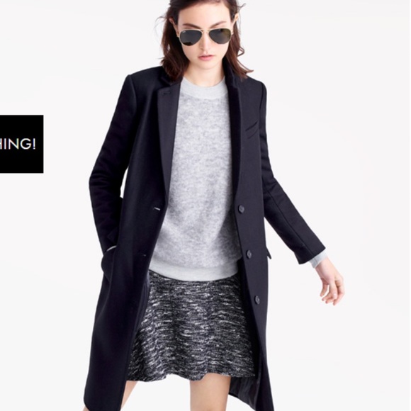 NWOT J. Crew Melton Wool Topcoat