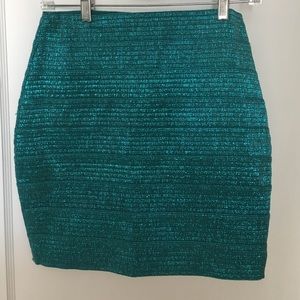 Turquoise, Sparkly Bandage Mini Skirt