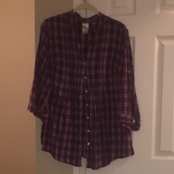 Purple Plaid Top