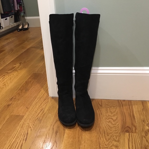 Over the knee black boots