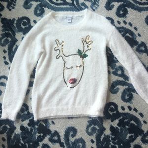 Reindeer Sequin Christmas Sweater