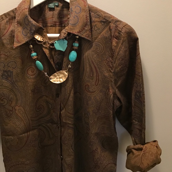 Ralph Lauren Tops - Ralph Lauren brown blue red button down shirt M Ralph Lauren Tops - Ralph Lauren brown blue red button down shirt M