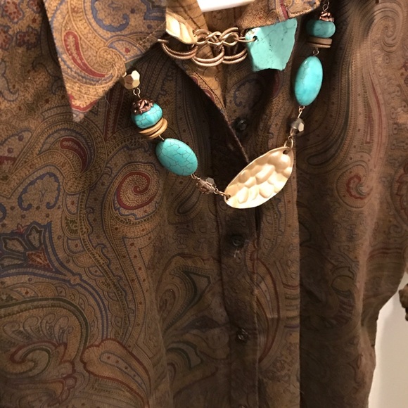 Ralph Lauren Tops - Ralph Lauren brown blue red button down shirt M Ralph Lauren Tops - Ralph Lauren brown blue red button down shirt M