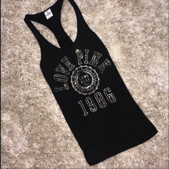 PINK VS black tank top
