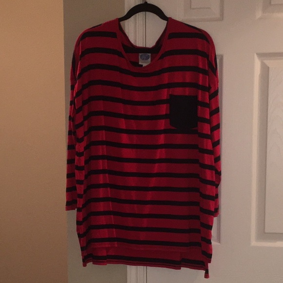 Red and Navy Blue Top