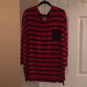 Red and Navy Blue Top