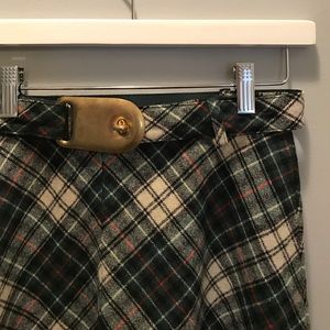 JH Skirts - JH Wool Plaid Vintage Midi Skirt green blue S JH Skirts - JH Wool Plaid Vintage Midi Skirt green blue S