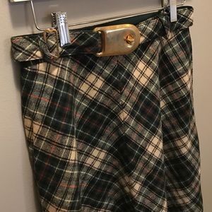 JH Skirts - JH Wool Plaid Vintage Midi Skirt green blue S JH Skirts - JH Wool Plaid Vintage Midi Skirt green blue S