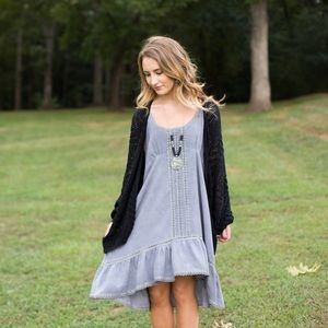 Sleeveless charcoal dress