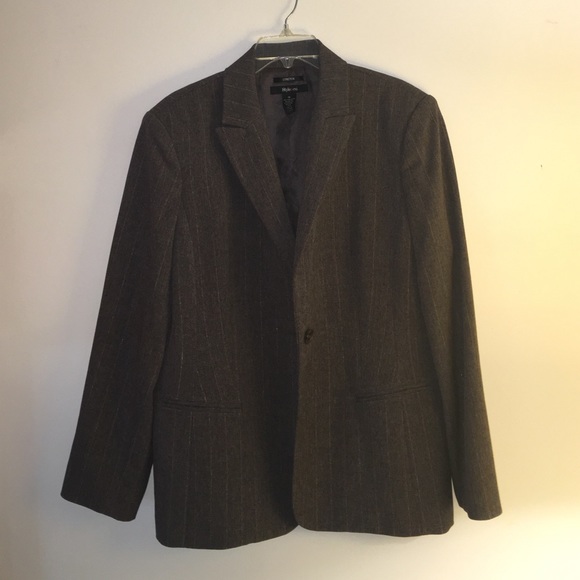 Blazer by Style & Co. Brown w/metallic pinstripes