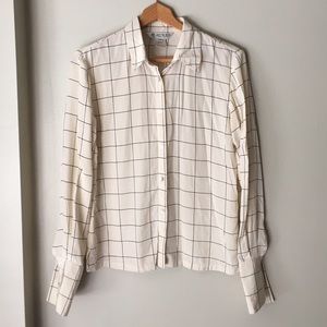 White Grid Silk Shirt
