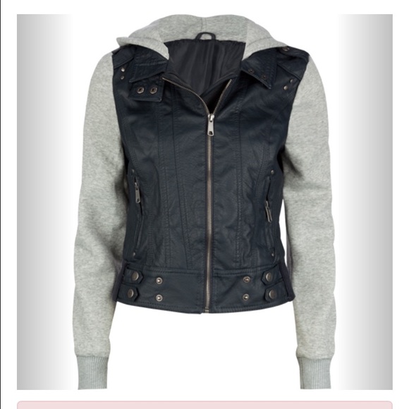 Faux leather hoodie