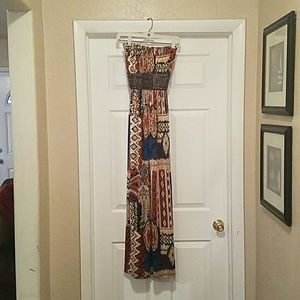 SKY ankle length, strapless dress