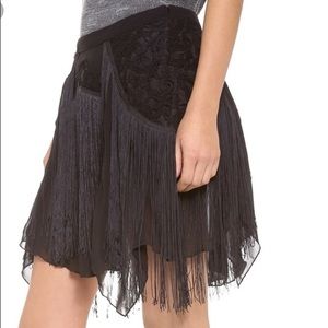 Free People Black Fringe Skirt