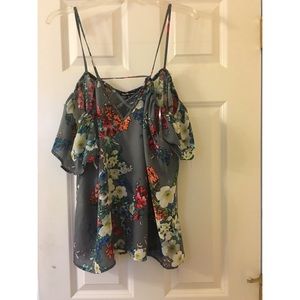 Charlotte Russe Floral Cold Shoulder Top