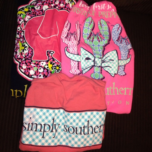 3 long-sleeved Simply Southern t-shirt bundle