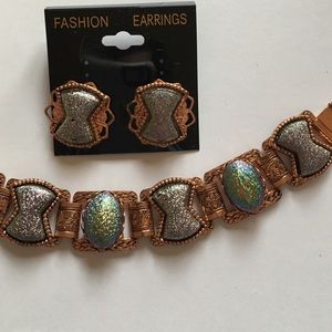 Bracelet and clip on earrings