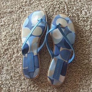 Coach Scarf print thong sandal