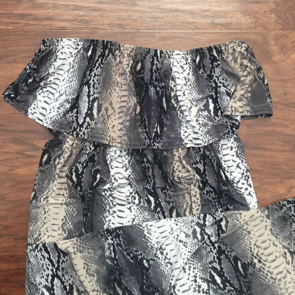 Donated. Printed Tubed Top Maxi Dress