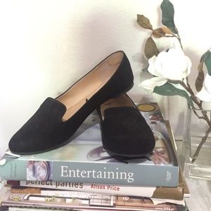 Black fabric flats