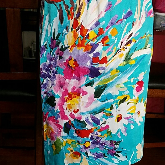 Spense Blue Watercolor Floral Dress - Picture 4 of 4