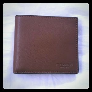 COACH Double Bill Sports Leather Mens Wallet NWT