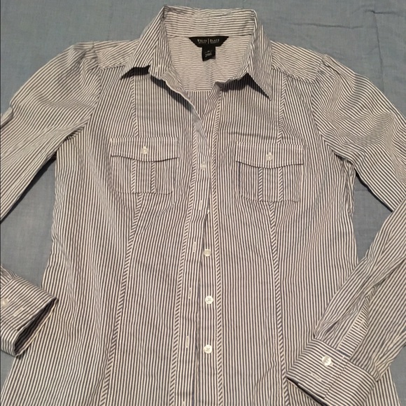 WHBM blue/white button down
