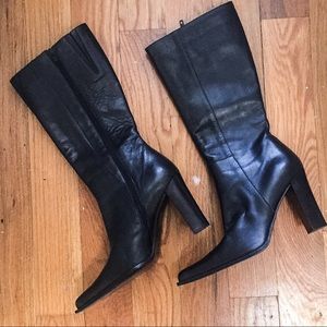 VNTG Vaneli Vero Cuoio Black Leather Tall Boots