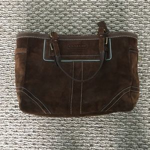 Used suede coach bag