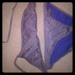 One Shoulder shiny purple bikini