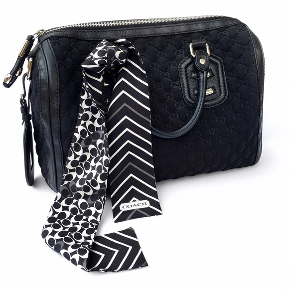 Coach Accessories - Coach silk monogram ponytail scarf