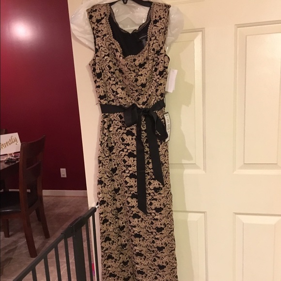 R & M Richards lace belted gown