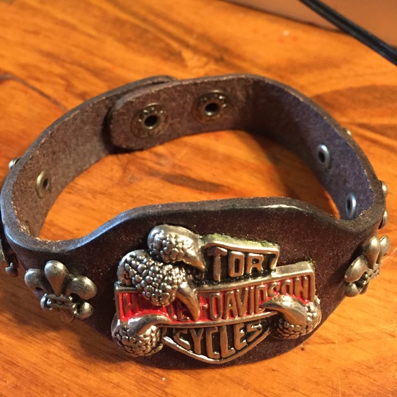 Unisex leather Harley Davidson bracelet